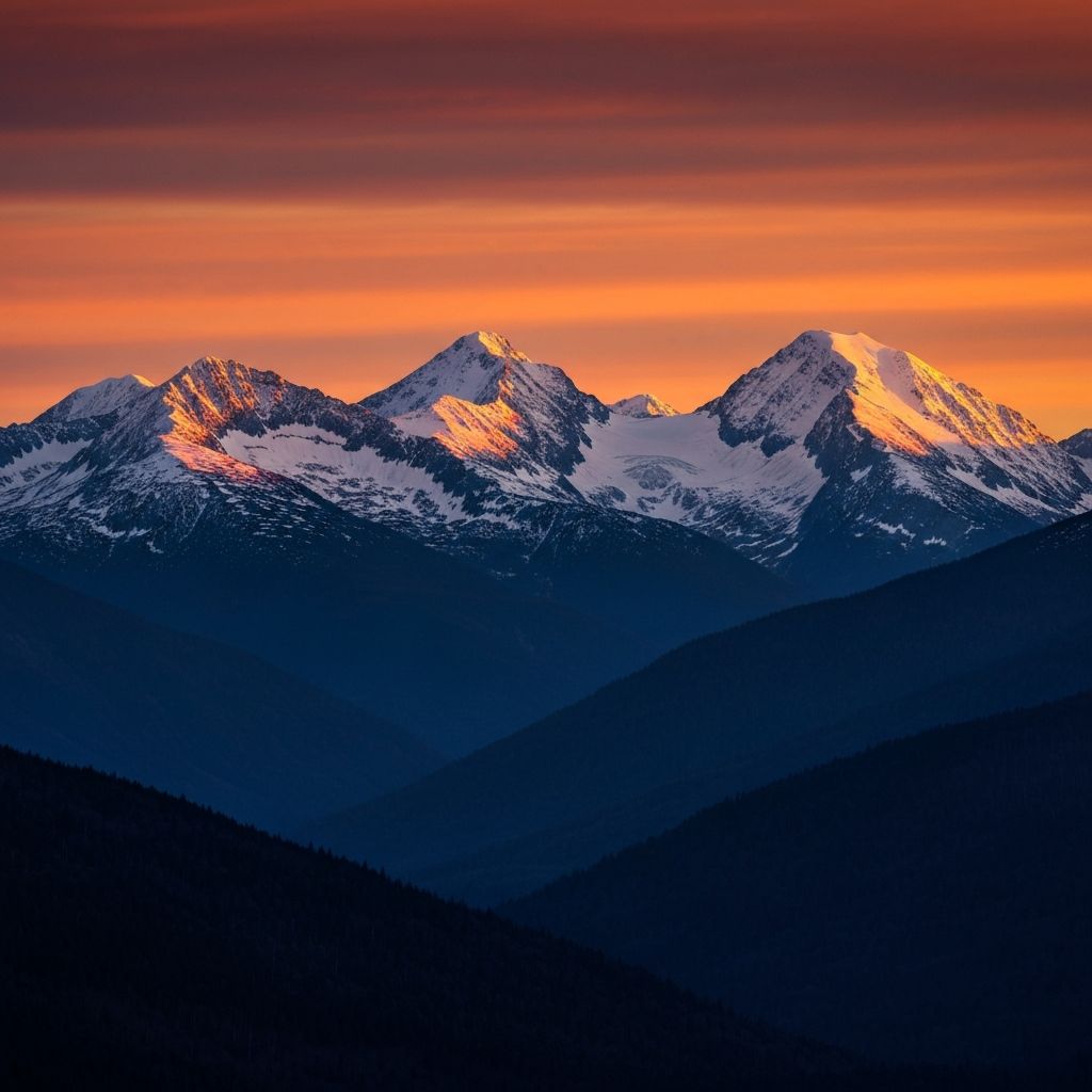 Mountain landscape at sunrise
